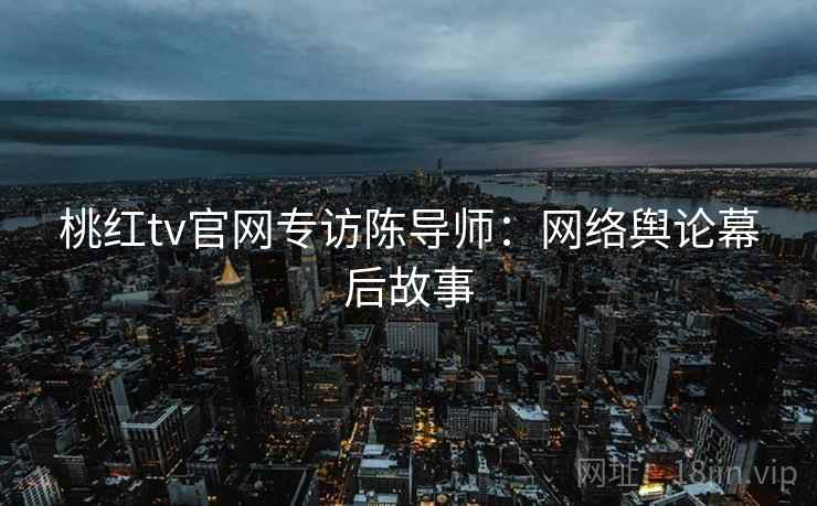 桃红tv官网专访陈导师:网络舆论幕后故事