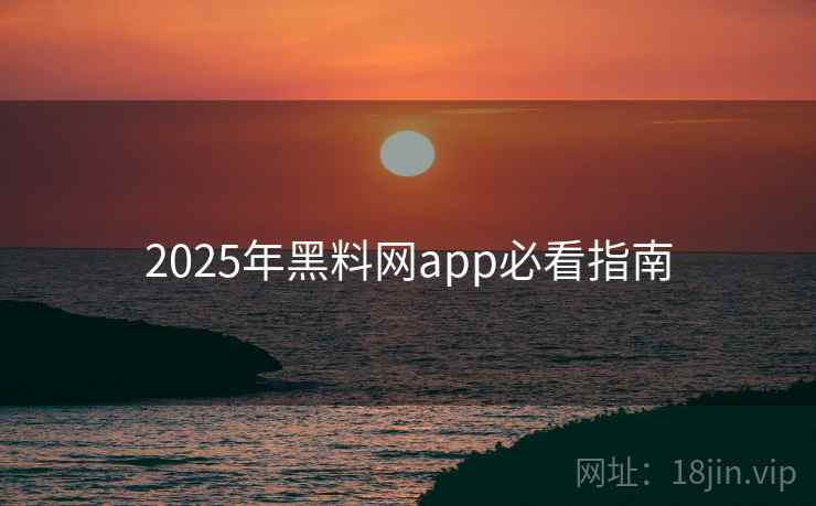 2025年黑料网app必看指南