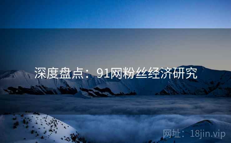 深度盘点：91网粉丝经济研究